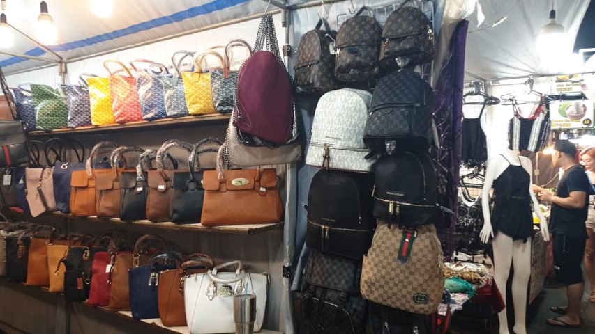Leather bags for sale at Hua Hin Night Market