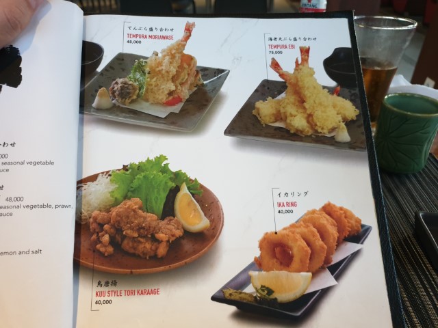 Menu with pictures at Kuu Japanese Restaurant