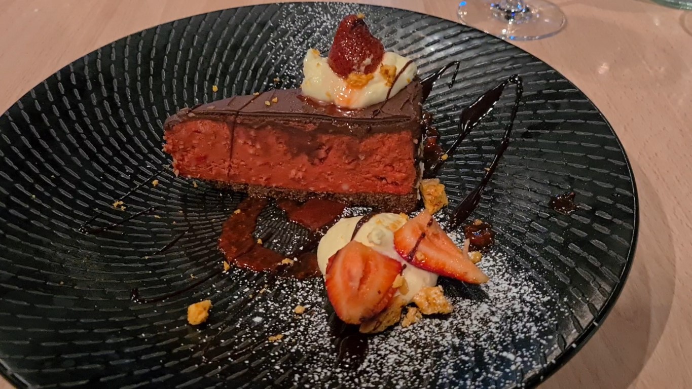 Cherry Ripe Dessert at Dundee's Waterfront Restaurant Cairns