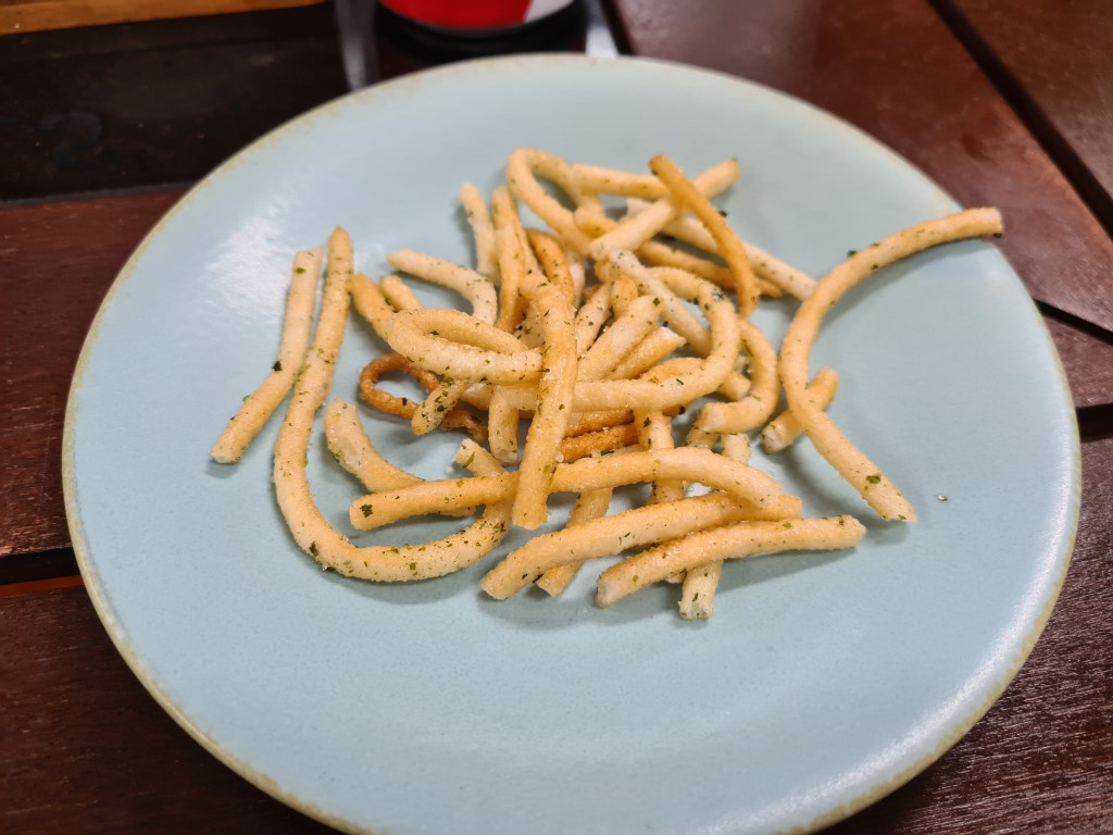 Complimentary Fried Udon Noodles