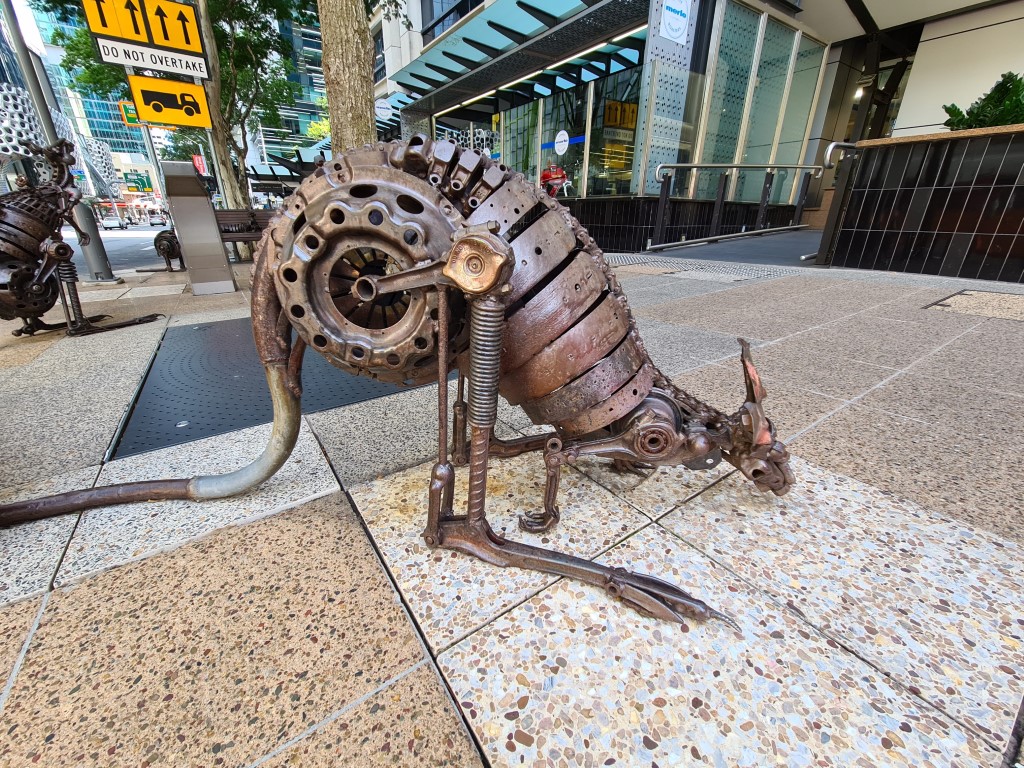 Mechanical Kangaroo Sculptures in Brisbane City Centre