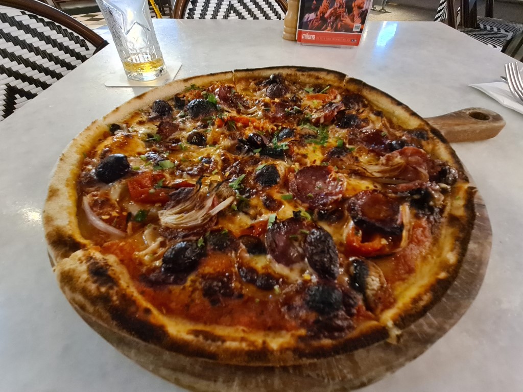 Tasty Pizza at Milano Italian Cafe Queen Street Mall Brisbane