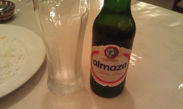 Almaza Beer at Aladdin Iranian Restaurant Tokyo