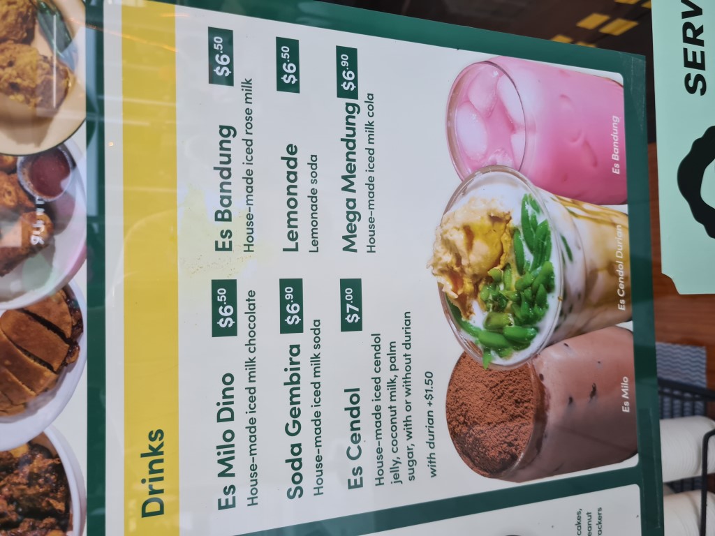 Drink menu at Ayam Penyet Ria Indonesian Restaurant Parramatta