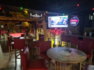 Inside Place 2 Be Sports Bar in Sanur