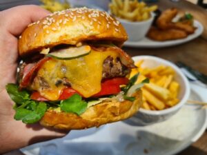 Awesome Beef Burger at Fisherman's Club Restaurant Sanur