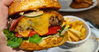 Awesome Beef Burger in Sanur Bali at Fishermans Club Restaurant