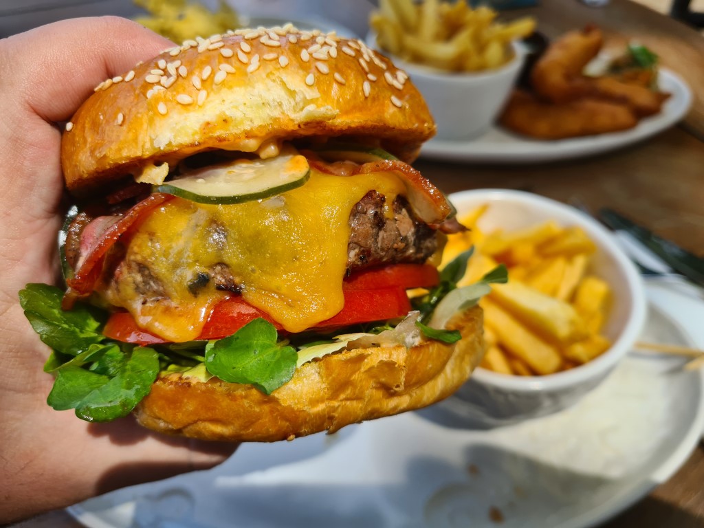 Awesome Beef Burger in Sanur Bali at Fishermans Club Restaurant