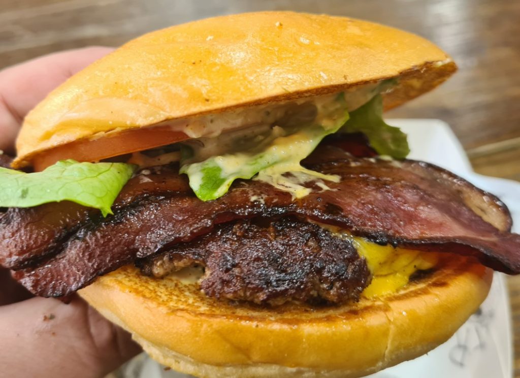 BL Beef Burger with and fresh toppings at BL Burgers Parramatta