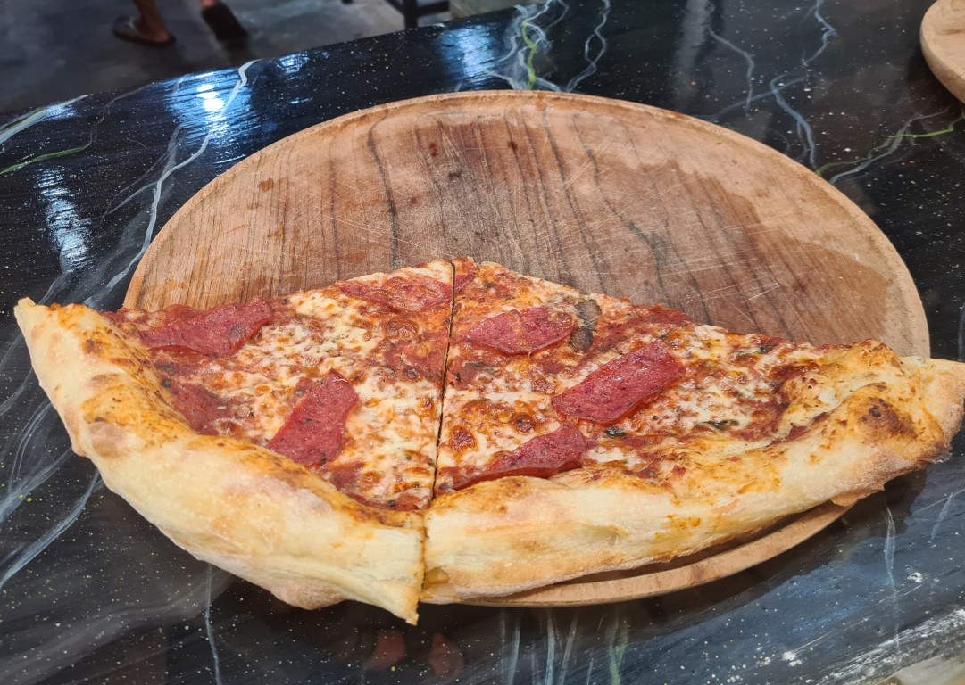 Pizza slices at Pepino Pizzeria in Canggu Bali