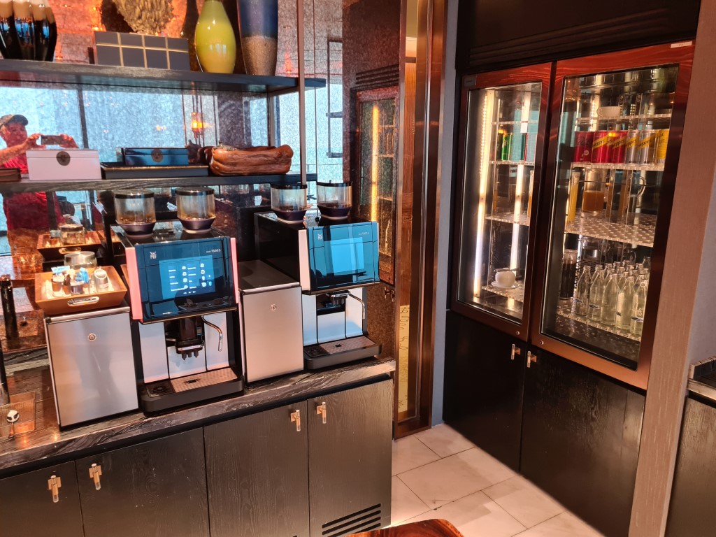 Coffee machine and drinks in Regency Club Lounge Hyatt Regency Sukhumvit Hotel Bangkok