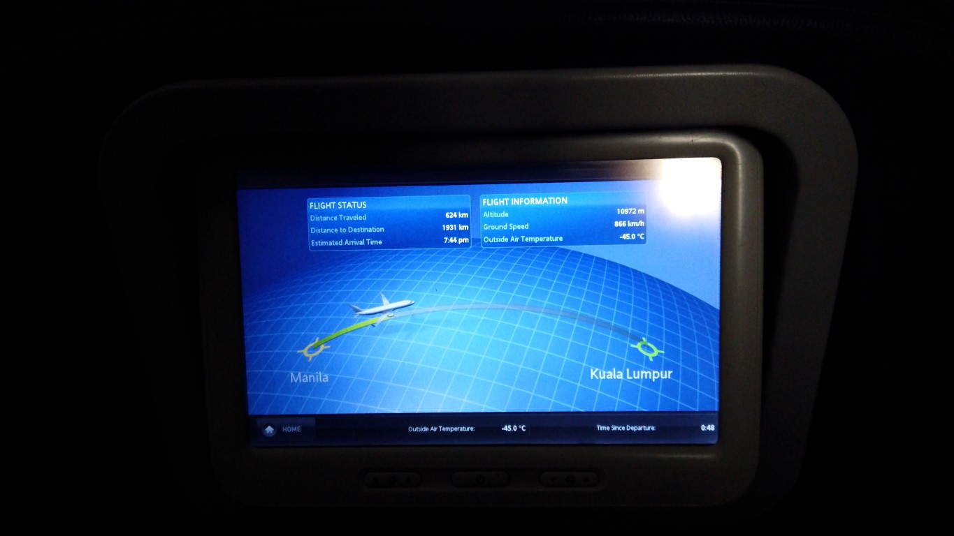 Flight Map on Malaysia Airlines B737-800