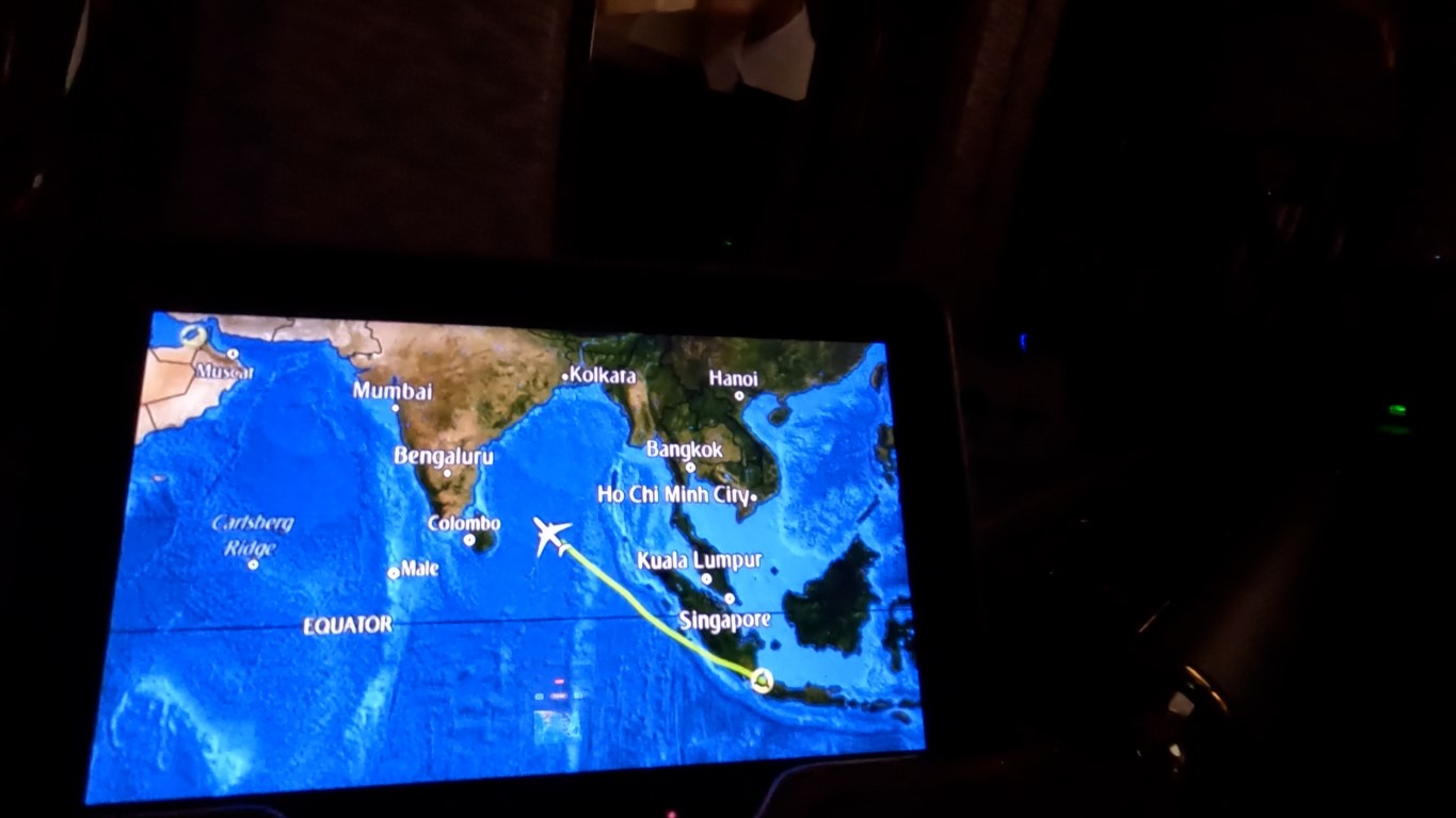 Flight Map on Personal Tablet in Emirates First Class
