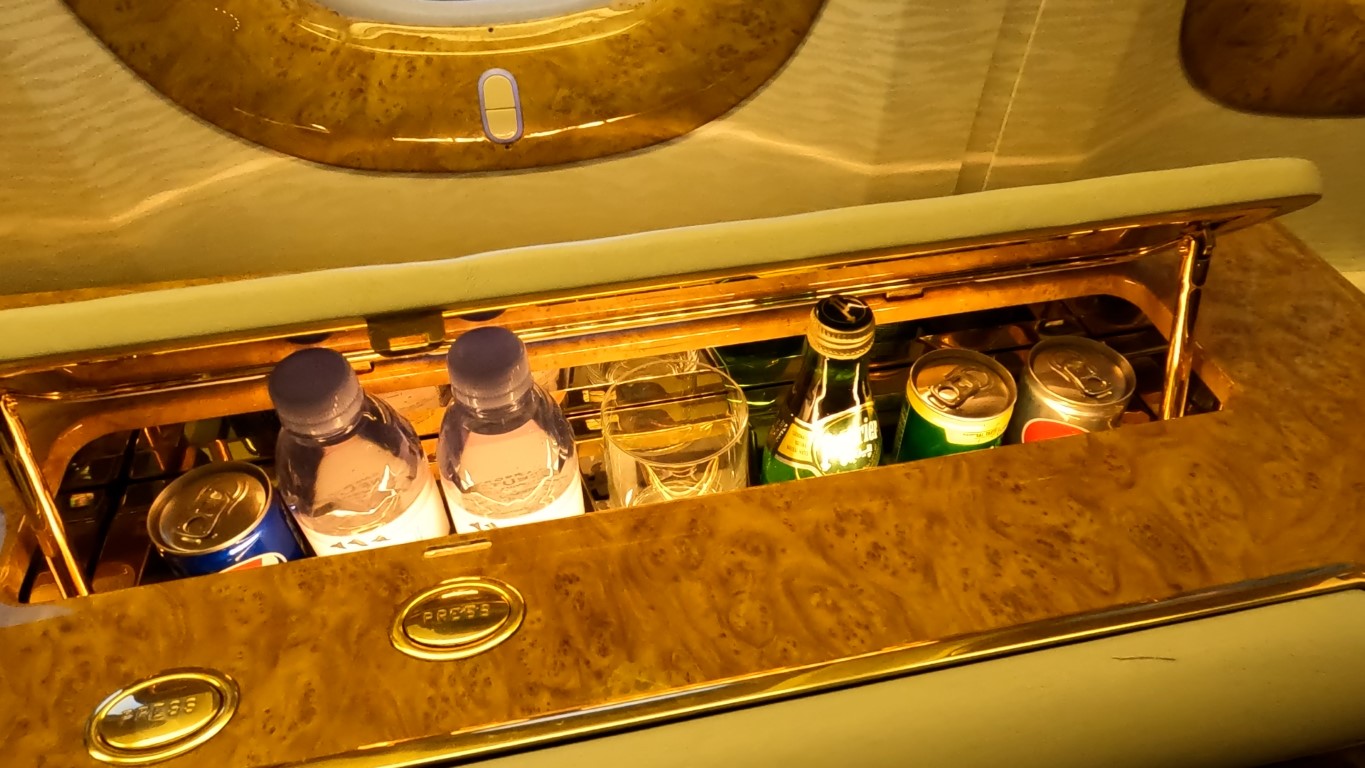 Personal Mini-bar in Emirates First Class