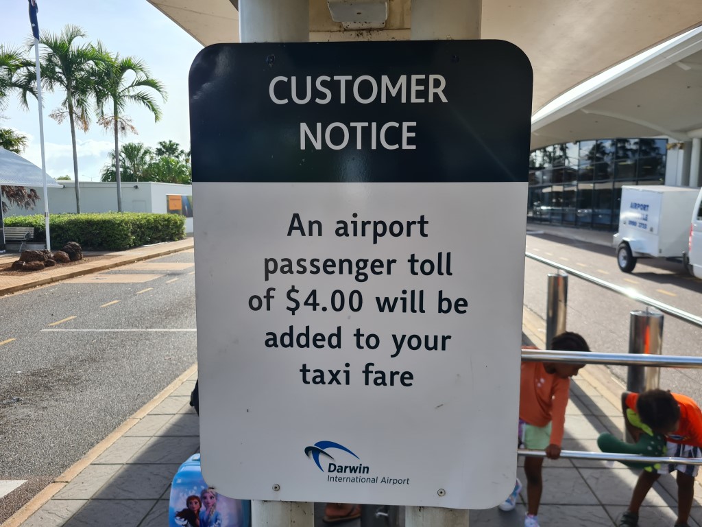 Darwin Airport surcharge for Taxi Pickup