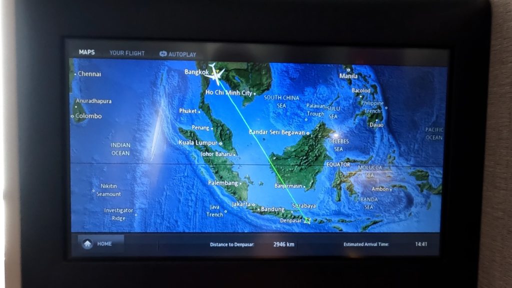 Flight Map on Thai Airways A350-900
