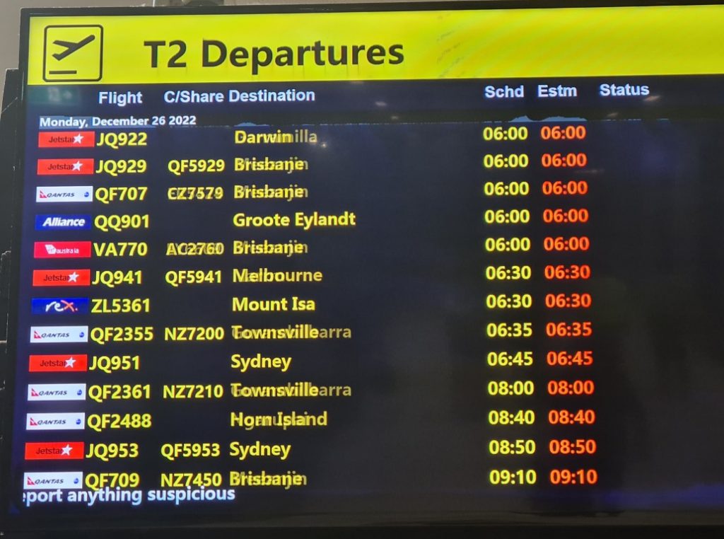 Flights Scheduled from Cairns Airport at 6am