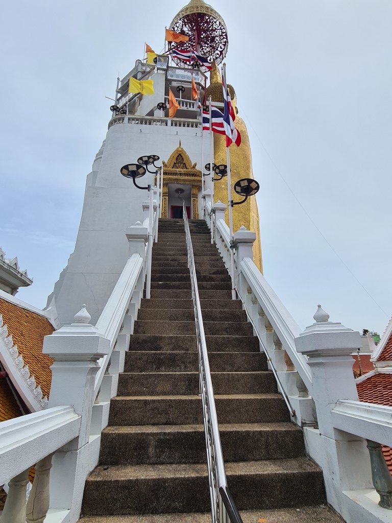 Steps up to the top of the Standing Buddha Bangkok