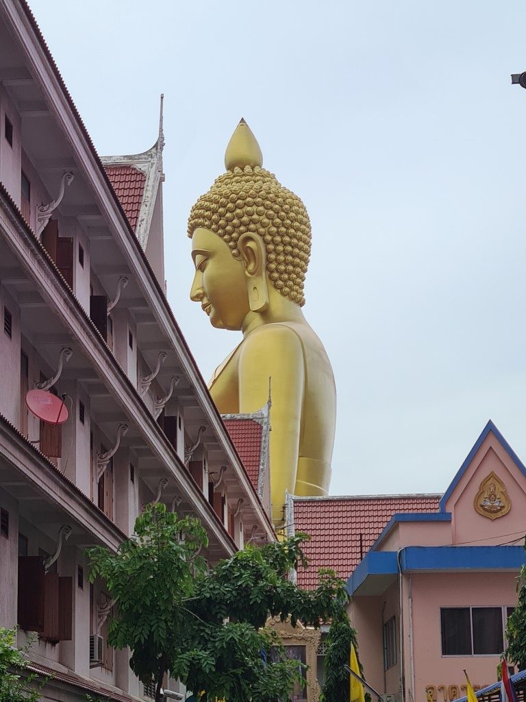 View to the Big Buddha in Bangkok Thon Buri area