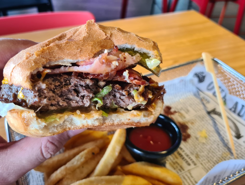 Awesome Aussie Beef Burger at The Sportsbar Darwin