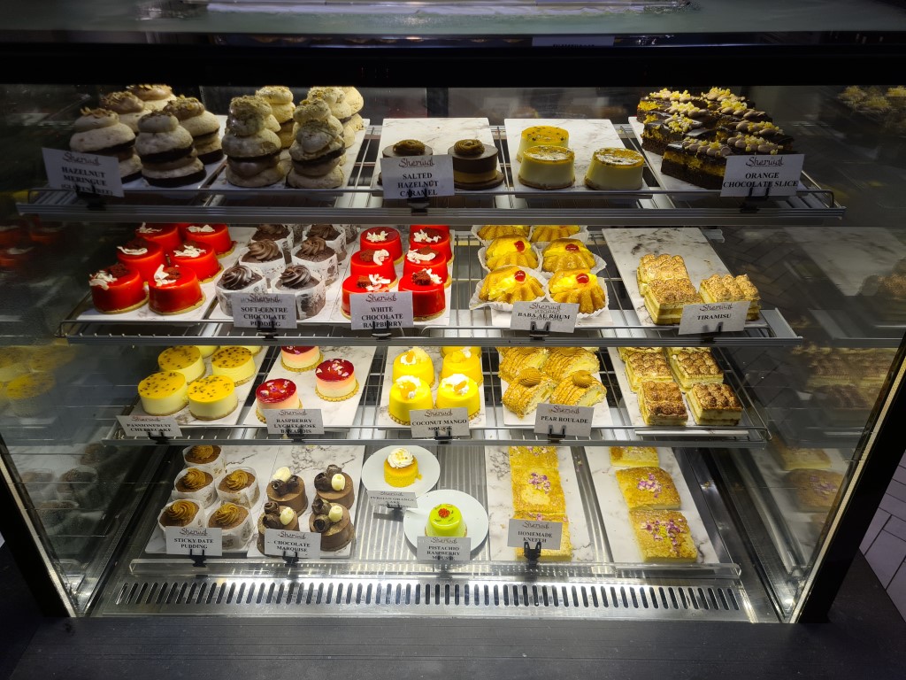 Dessert cabinet at Sherwal Mediterranean Fusion Restaurant Sydney