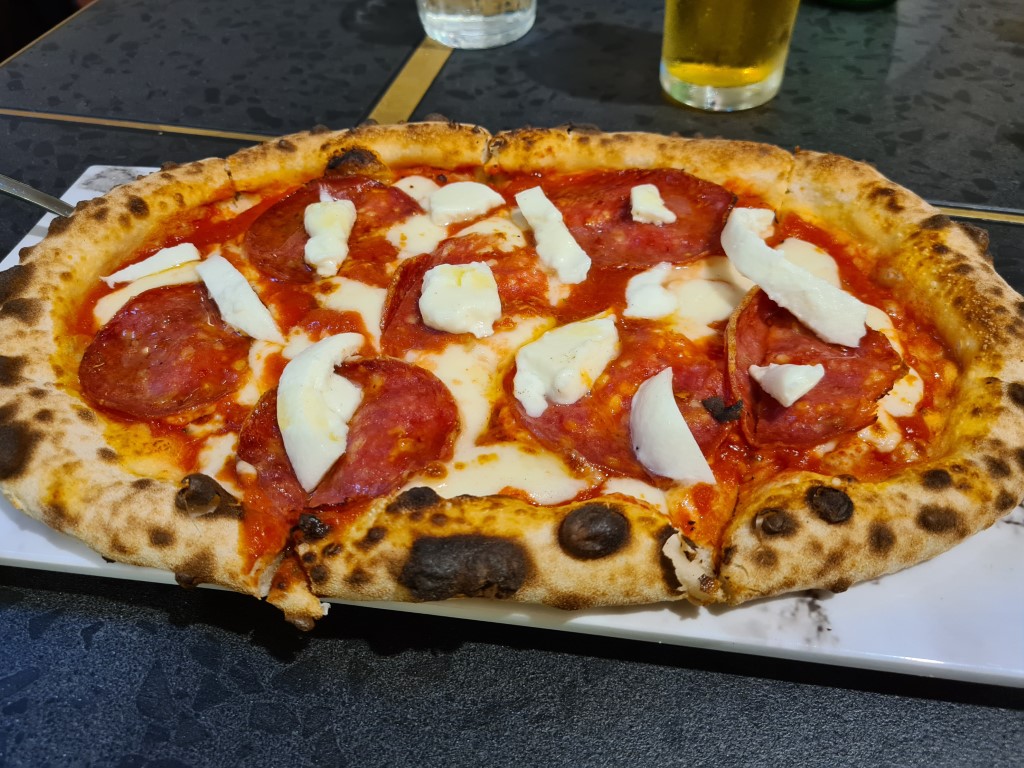 Excellent Wood Fired Pizza inside QVB Building Sydney CBD at Sherwal Restaurant