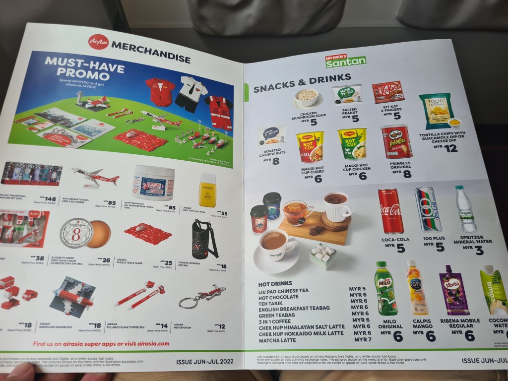 Food Menu on AirAsia