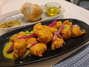 Miso Tempura Crocodile at Pepperberry Restaurant Darwin