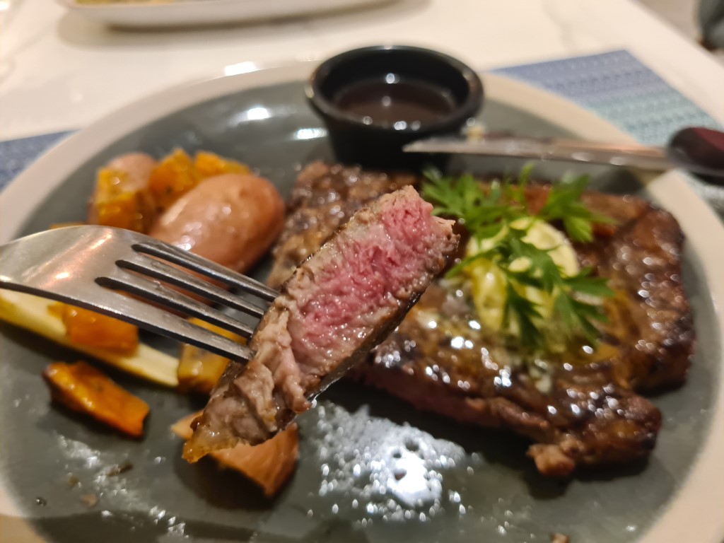 Steak Perfectly cooked at Pepperberry Restaurant Darwin