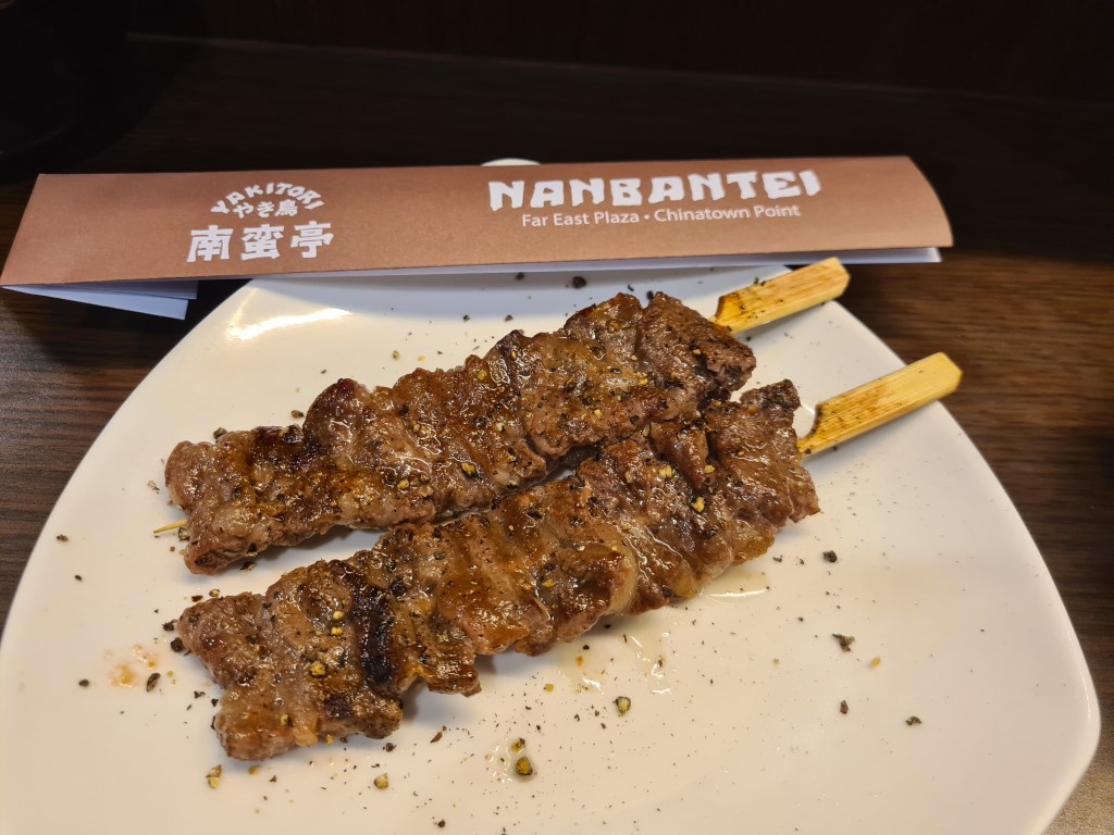 Wagyu Beef Skewers at Nanbantei Japanese Yakitori Restaurant Singapore