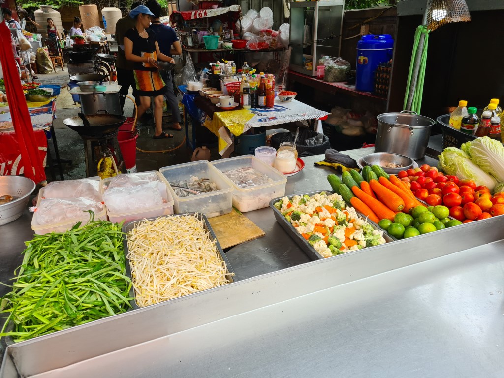 Food on display at the Thai Street Food Complex Soi 11