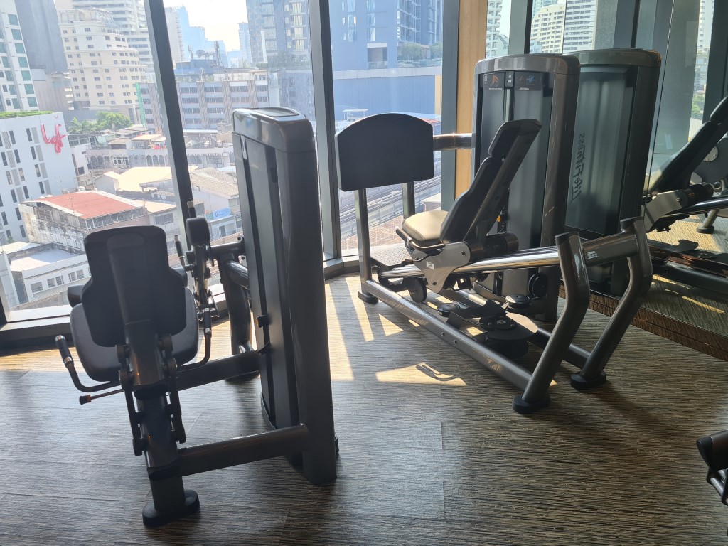 Leg weight machines at the Gymnasium in Hyatt Regency Sukhumvit Bangkok Hotel
