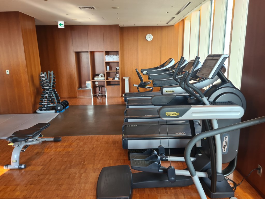 Cardio machines at the gym at Hyatt Regency Tokyo Hotel