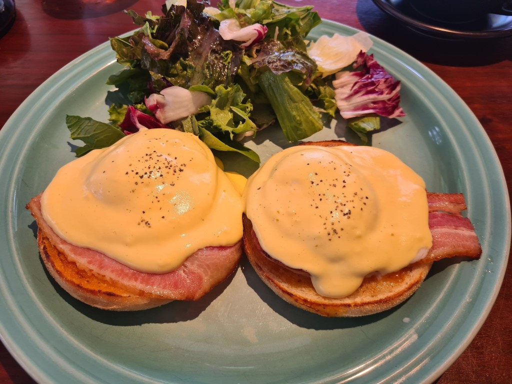 Eggs Benedict Breakfast at Musashino Mori Diner Shinjuku Central Park Tokyo