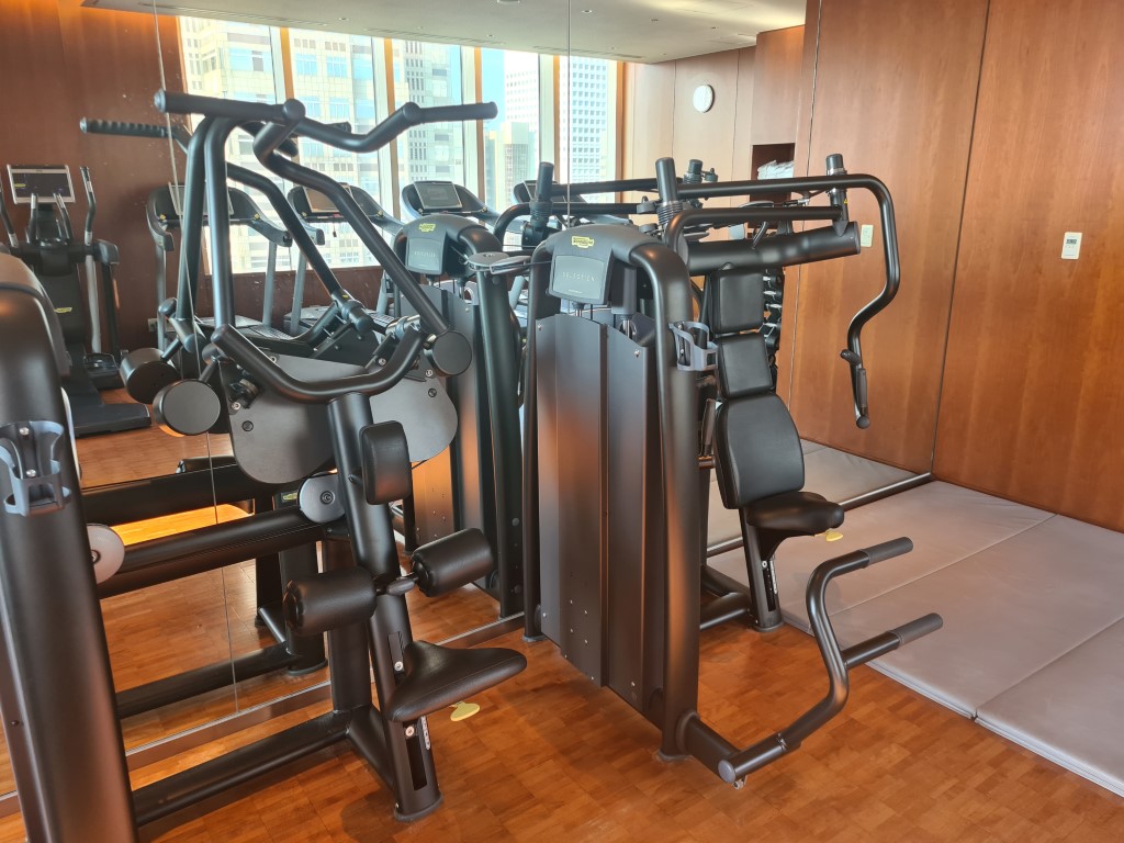 Weight machines at the gym at Hyatt Regency Tokyo Hotel