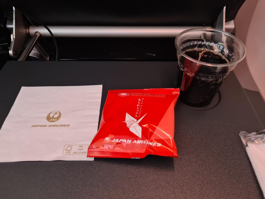 Drink Service in Japan Airlines Premium Economy