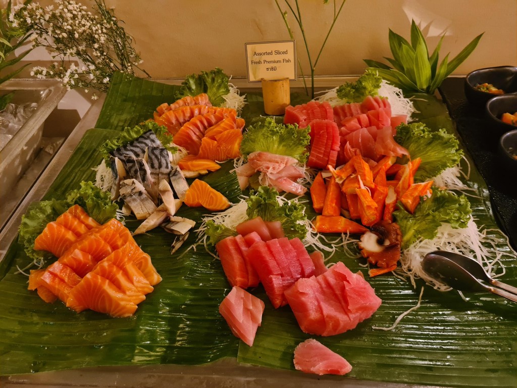 Sashimi at the Japanese Buffet at Hagi Japanese Restaurant Hua Hin