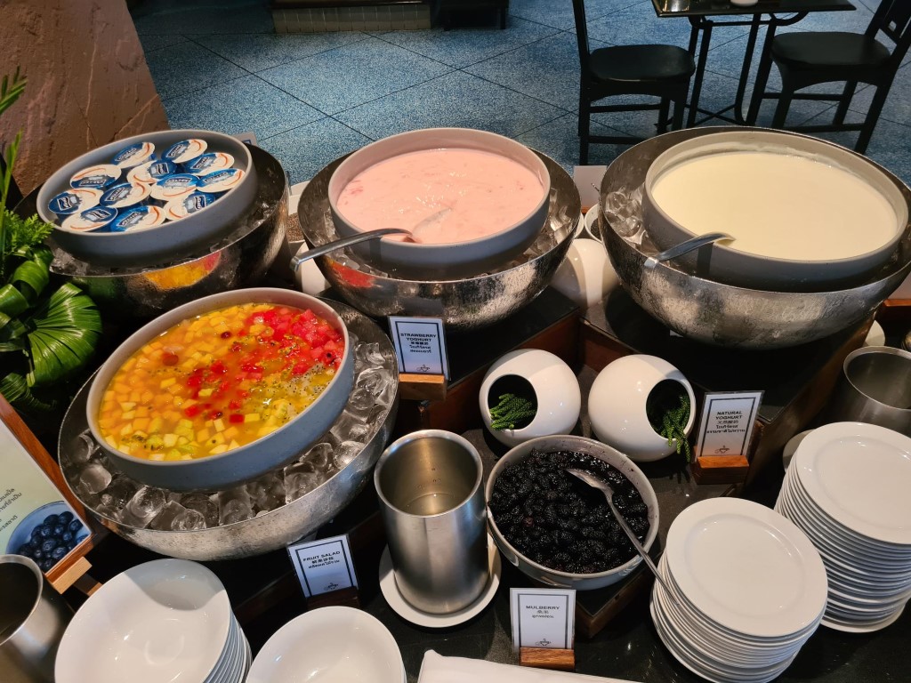 Yoghurt at the Buffet Breakfast at Hilton Hua Hin Resort Hotel