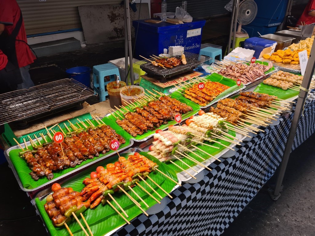 Meat on a Stick at Patpong Night Market Bangkok