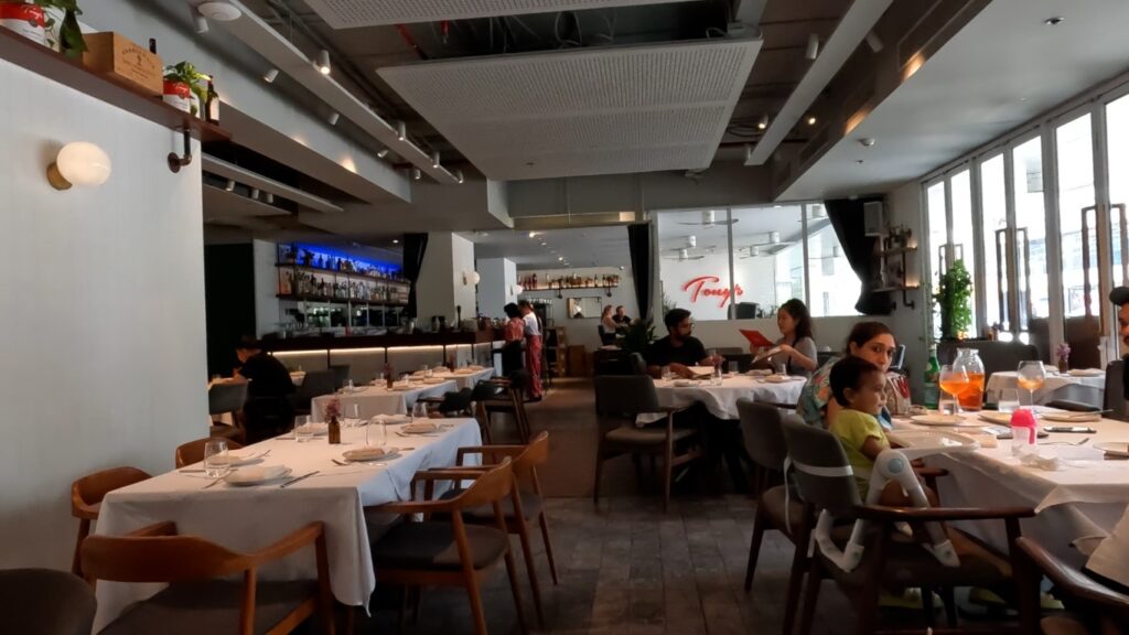 Inside Tony's New York Italian Restaurant Soi 11 Bangkok