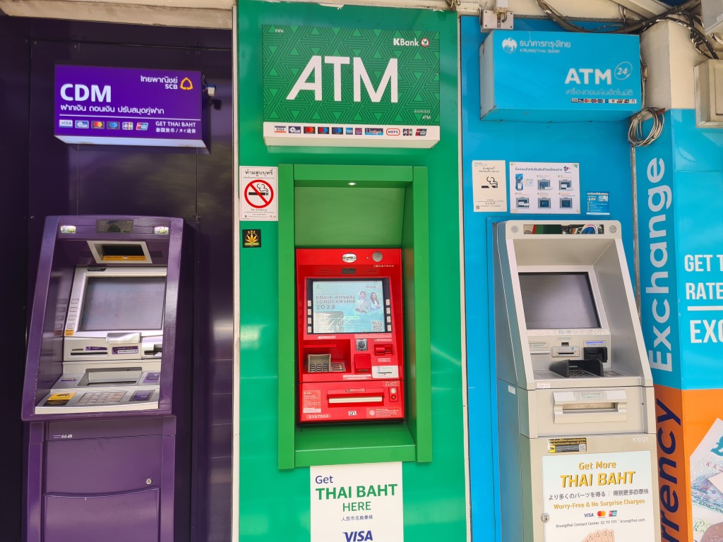 Withdrawing Cash from ATM Cash Machines in Thailand