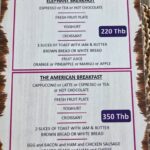 Breakfast Menu at Elephant Beach Club Chaweng Beach
