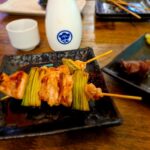 Chicken and leek skewers at Shinobi Japanese Yakitori Restaurant