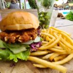 Tasty chicken Burger at Mrs Sippy Beach Club Seminyak Bali