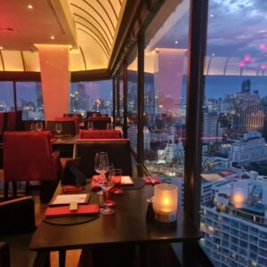 Top quality steakhouse with view over Bangkok